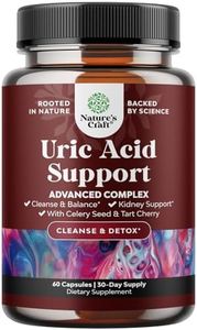 Uric Acid Kidney Support Vitamins for Men and Women - Herbal Cleanse Detox for Joint Pain Swelling & Stiffness Pure Tart Cherry Milk Thistle and Bromelain - Antioxidant Dietary Supplement for Health