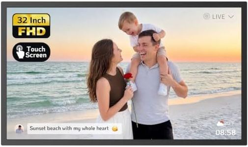 NexFoto 32 Inch Touchscreen Large Digital Picture Frame 64GB, FHD WiFi Digital Photo Frame, Easy to Share Photos/Videos, USB/Micro SD, Gifts for Mom, Black