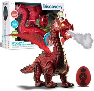 Discovery Kids RC Dragon Smoke Breathing Pet Toy, Infrared Remote-Controlled Walking and Flapping Wings, Light Up Dragon Roars and Growls