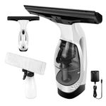 BOYVEN Rechargeable Window Vacuum Cleaner Set - 3 in 1 Cordless Vac With Spray/Wipe/Suck up Water - Cleaning Tool for Shower Wall, Mirror, Glass, Car Windshield