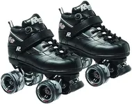 Sure Grip Rock GT50 Black Roller Skates | Stylish Indoor Skates for Men & Women | Nylon Composite with 62mm Swirl Wheels & ABEC-5 Bearings - Solid, Comfortable and Lightweight (8.5 Pounds)