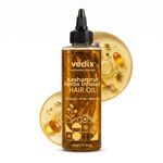 Vedix Keshamrut Herbs Infused Ayurvedic Hair Oil With Bhringraj, Amla & Rosemary I Control Hair Fall & Boost Hair Growth I 16+ Whole Herbs, Leaves & Flowers I For Men & Women I No Mineral Oils & Chemicals (200ml)