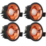 D'Mak12W Black Body LED COB Spot Light with Rose Gold Reflector (4, 3in1)