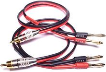 CESS-024-3f Banana Plug to RCA Cable, Phono Banana Speaker Cable, 2 Channels (14AWG 3 Feet)