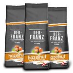 Der-Franz Coffee, flavoured with Hazelnut, Arabica and Robusta coffee beans, 3 x 500 g