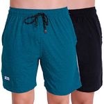 T.T. Men Solid Cotton Shorts Pack of 2 Black::Air