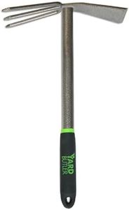 Yard Butler Terra Tiller - Durable Weeding & Tiller Gardening Tool - Ergonomic Grip for Weeding, Tilling & Digging - Dual-Action Head with Three Prongs & Beveled Edge
