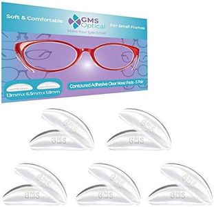 GMS Optical® 1.8mm x 13mm Short Anti-Slip Adhesive Contoured Silicone Eyeglass Nose Pads - Perfect for Kids Glasses and Smaller Frames - 5 Pair (Clear)