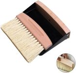 SVUPUE Small Dustpan and Brush Set, Table Broom, Mini Dustpan and Brush, Nylon Bristles, Dust Pan and Brush, for Home, Office and School, Black