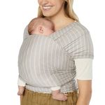 Ergobaby Baby Sling for Newborns from Birth up to 11.3 kg, Aura Knit Sling wrap Made from Recycled Fabrics, Elasticated and Breathable, Unisex Sling wrap, Grey Stripes