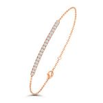 MINUTIAE Rose Gold Plated Diamond Cut Cubic Zirconia Adjustable Bracelet for Women & Girls Jewellery for Gift