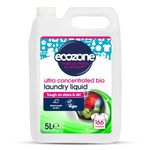 Ecozone Ultra Concentrated Biological Laundry Liquid, Bio Detergent, Washing Machine Powerful Clothing Stain Removal & Cleaning, Natural Vegan, Non Toxic, Eco Friendly, Gentle on Skin, 166 washes (5L)