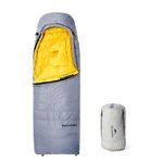 Naturehike CW400/CW700 Ultralight 650FP 400g/700g Duck Down Sleeping Bag for 4 Seasons Compact Portable Sleeping Bag for Adults Kids Cold Weather Waterproof Backpack,Camping,Hiking