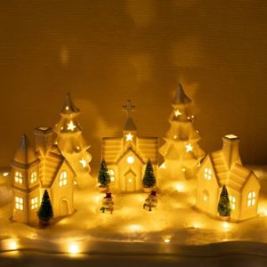 Christmas Decorations Indoor - 11 Pcs Ceramic Christmas Village Set