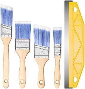 SIMPOR 5 Pack Paint Brush Set and Painter's Trim Guard for Walls