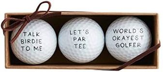 Mud Pie Men's Lets Par Tee Golf Ball Set, 1 1/2" Dia