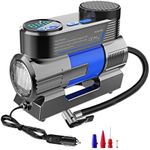 Tyre Inflator Portable Air Compressor 12V Auto Digital Air Pump for Car Tire, 150PSI DC 12V Auto Shut Off Tire Pump w/Pressure Gauge Car Bike Balls Pump LED Light LCD Digital Display Fast inflator