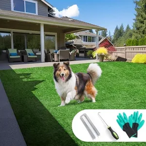 LOOBANI Synthetic Artificial Turf Roll 5 Feet x 8 Feet, Artificial Grass for Dog Potty with Drainage Holes, Fake Grass Rug for Garden Landscape Balcony Patio Backyard Decoration, 5*8FT