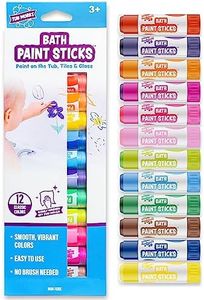 Tub Works® Bath Paint Sticks™ Bath Toy, 12 Count | Nontoxic, Washable Bathtub Paint for Kids & Toddlers | Twistable Sticks Draw Smoothly on Tub Walls | Smooth, Vibrant Alternative to Bath Crayons