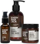 Every Man Jack Unscented Beard Bundle - Fragrance Free for Sensitive Skin - Contains (1) each of Beard & Face Wash, Beard Butter, and Beard Oil