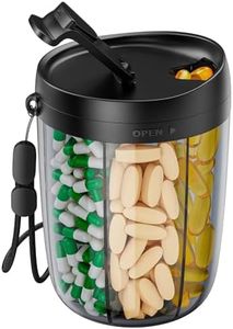 PULIV Large Supplement Organizer Bottle, Holds Plenty of Vitamins in 1 Monthly Pill Organizer Dispenser with Anti-Mixing & Wide Openings Design, Easy to Retrieve Meds, Includes 20 Pcs Stick-on Labels