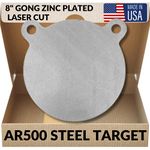 3/8 Rifle AR500 Gong Shooting Targets for 5.56 Rifle, Steel Targets for Shooting Range, Zinc Plated USA Laser Cut Steel, Resistant to Spall and Bullet Strikes, 1/2 Mounting Holes