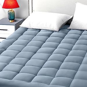 EASELAND Queen Size Mattress Pad Pillow Top Mattress Cover Quilted Fitted Mattress Protector 8-21" Deep Pocket Cooling Mattress Topper (60x80 Inches, Dusty Blue)