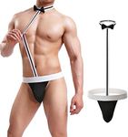 Shinywear Men's Sexy Mankini Costume Suspender Swimsuit Swimwear Thong Underwear, Black, One Size