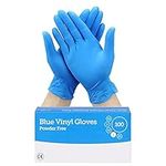 100 Blue Vinyl Disposable Gloves | Latex | Powder Free | Use For Food, Safety, Cleaning, etc