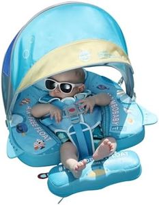 2025 New Mambobaby Float, Baby Floats with Canopy for Waist Swimming Ring Non-Inflatable Pool Floats with Adjustable Safety Strap &Upgrade Add Tail for Infant Toddler 3-24 Months (Submarine)