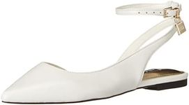 NINE WEST Womens Baria Ballet Flat, White, 10