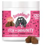 BUGALUGS Itch & Immunity Dog Treats – Helps Soothe Itchy Skin, Paws, Ears - Licking, Scratching - Perfect for Small, Medium & Large Dogs