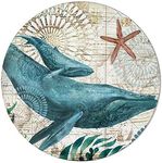 Watercolor Ocean Whale Area Rug Round Rugs 3ft, Cartoon Collection Area Runner Circle Rug (Non-Slip) Carpets Kids Living Room Bedroom Indoor Outdoor Nursery Rugs Décor Sea Animal