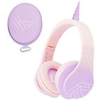 PowerLocus Kids Headphones Over-Ear, Bluetooth Wireless Headphones for Kids,with Microphone, Safe 85DB Volume Limited, Foldable with Carry Case, Audio Cable, Micro SD mode for Online Classes,PC,Phones