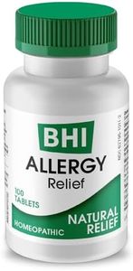BHI Allergy Relief Multi-Symptom Natural Safe Relief of Runny Nose Sneezing Itchy Eyes & Congestion 15 Targeted Homeopathic Active Ingredients Help Calm Discomfort - 100 Tablets