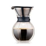 BODUM Pour Over Double Wall Coffee Maker, 16.2 x 14.9 x 22.2 cm,Transparent, Black