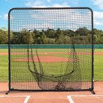Fortress Baseball Sock Net Practice Screen | 7ft x 7ft Hitting Sock Net Screen | Practice Baseball Hitting and Pitching [Net World Sports] (Regulation Sock Net Screen)
