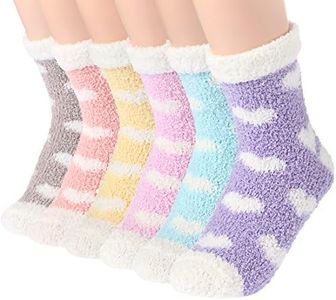 Fluffy Socks for Women and Girls - Soft Fuzzy Comfy Winter Warm Thicken Cozy Home Slipper Bed Socks Heart Pattern for Ladies