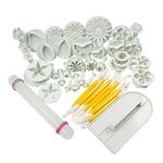 VONUOBEY 14 Sets (46pcs) Flower Fondant Tools Cake Sugarcraft Decorating Kit Cookie Mould Fonant Icing Plunger Cutters Cake Tools