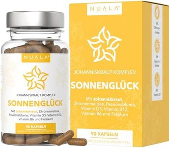 NEU! SONNENGLÜCK - Johanniskraut Kapseln hochdosiert mit Zitronenmelisse, Passionsblume und Vitamin D3, Vitamin B6, Vitamin B12 und Folsäure - 90 Kapseln