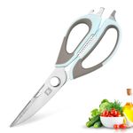 MobFest® Heavy Duty Kitchen Scissors 7 in 1 Tool Stainless Steel Multipurpose Detachable Mighty Shears Scissor with Magnetic Holder, Knife, Cutter, Peeler, Opener, Slicer, Nutcracker, 1 Piece