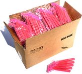 100 Box of Pink Razor Blades Disposable Stainless Steel Hospitality Quality Shavers High End Twin Blade Razors for Men and Women with Aloe Vera Lubrication Strip