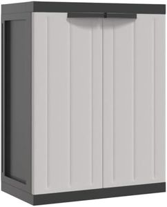 vidaXL Outdoor Storage Cabinet - Compact Weather-Resistant Polypropylene Utility Cupboard with Adjustable Shelves - Garden, Patio Storage Solution