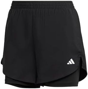 adidas Femme AEROREADY Made for Training Minimal Two-in-One Shorts, Black/White, M
