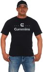 Men's Cummins Diesel Distressed Stars & Bars Crew Neck T-Shirt, Black, 3XL