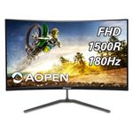 Acer AOPEN 27HC5R S3biip 27" Full HD (1920 x 1080) 1500R Curved Widescreen VA ZeroFrame Gaming Display | AMD FreeSync Premium | 1ms (TVR)| 180Hz Refresh | HDMI Cable Incl.