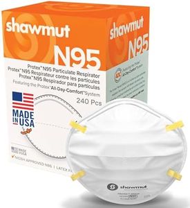 Shawmut Protex™ N95 Mask, Made in the USA NIOSH Approved, Particulate Respirators, Protective Face Mask for Dust, Construction, Medical, 12 Pack of 20 (Approval Number TC-84A-9295 / Model SR9520)