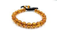 SHYAAN JEWELS EXCLUSIVE Beautiful BALTIC AMBER Natural Healing Power Gemstone Crystal 8mm Beads Unisex Adjustable Macrame Bracelet,Mother's Day,Christmas,Gift for her, baltic amber