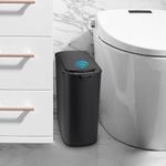 Cesun Automatic Motion Sensor Black Bathroom Trash Can with Lid, 2.6 Gallon Touchless Trash Bin, Smart Plastic Slim Garbage Can Small Wastebasket for Toilet, Office, rv, Bedroom, Living Room