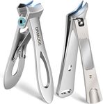 Nail Clippers for Men Thick Ingrown Nails, Heavy Duty Large Toe Nail Clippers for Thick Nails for Seniors with Wide Opening, Ultra Sharp Ingrown Toenail Clippers with Upgraded Slanted Curved Blade